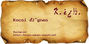 Kocsi Ágnes névjegykártya