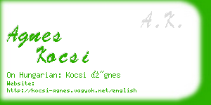 agnes kocsi business card